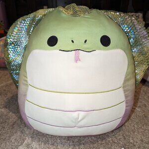 BNWT Khaled the 16” Inch Green Snake Squishmallow Kellytoy Plush RARE HTF New XL